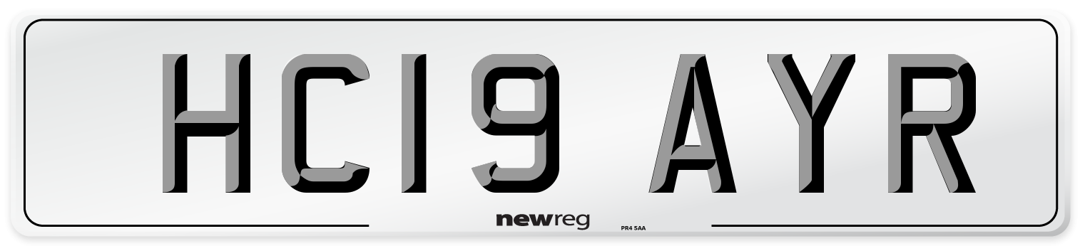 HC19 AYR Number Plate from New Reg